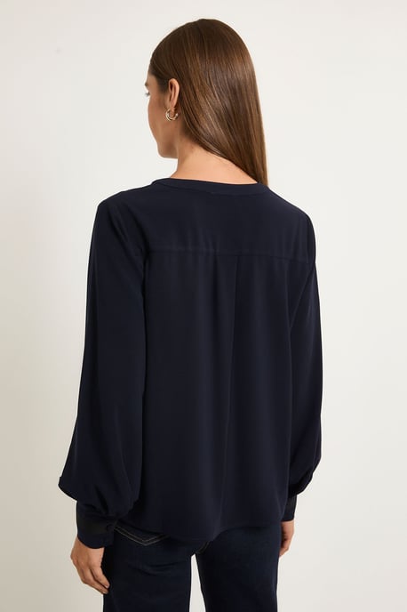 Contrast Stripe Buttoned Blouse - Image 3