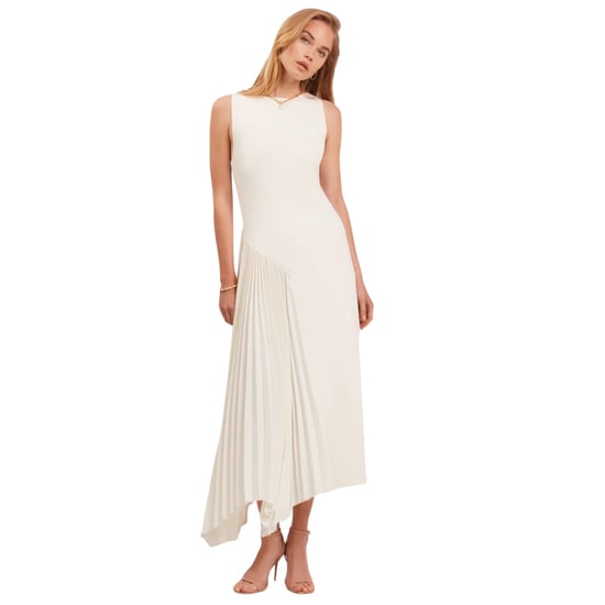 Mouwloze Gebreide Jurk In Ivoorkleur Van Ted Baker Azzina Met Plooien - Image 2
