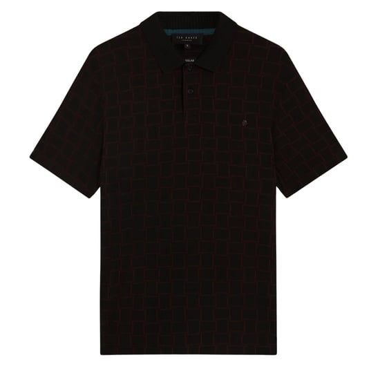 Ted Baker Eduard Square Jacquard Black Polo Shirt - Image 1