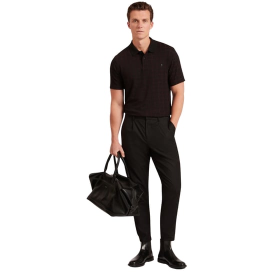 Ted Baker Eduard Square Jacquard Black Polo Shirt - Image 2