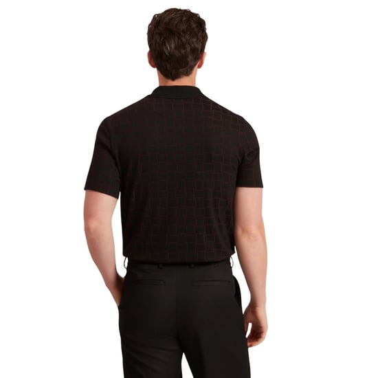 Ted Baker Eduard Square Jacquard Black Polo Shirt - Image 3