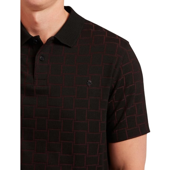 Ted Baker Eduard Square Jacquard Black Polo Shirt - Image 4