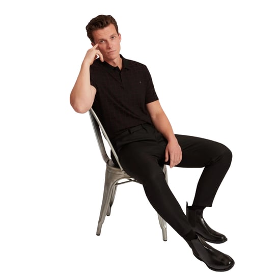 Ted Baker Eduard Square Jacquard Black Polo Shirt - Image 6
