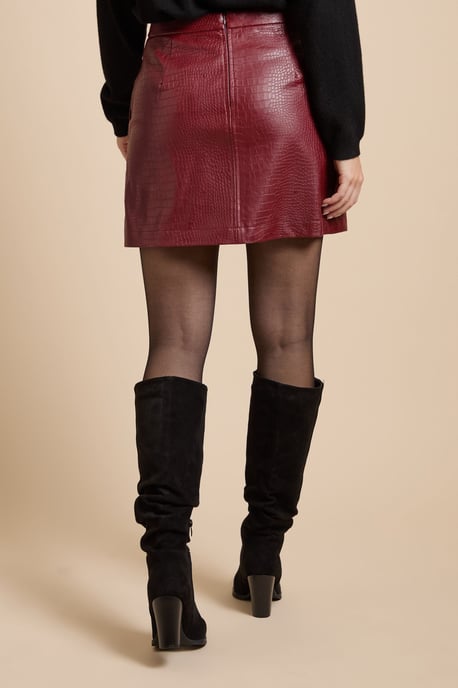 Croc Faux Leather Mini Skirt - Image 3