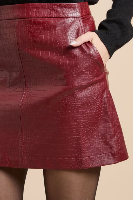 Croc Faux Leather Mini Skirt - Image 4