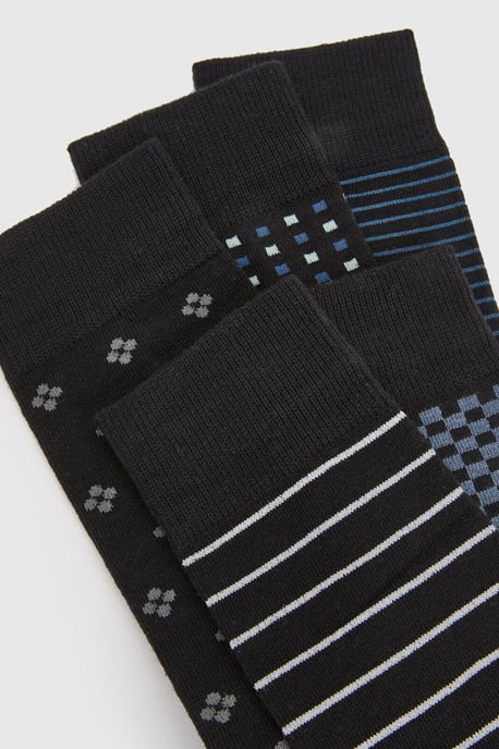 Dark Blue 5 Pack Patterned Socks - Image 2
