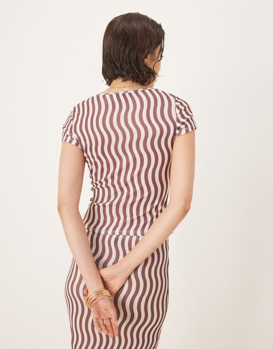 ASOS DESIGN randig mesh t-shirt med kort ärm - Image 3