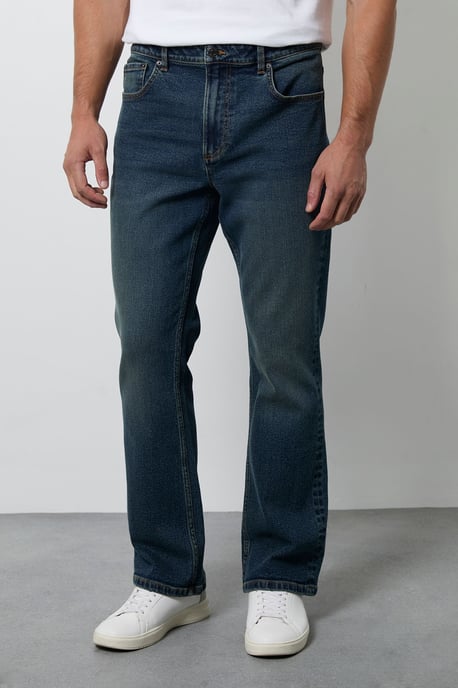 Dark Vintage Wash Stretch Bootcut Jeans - Image 2
