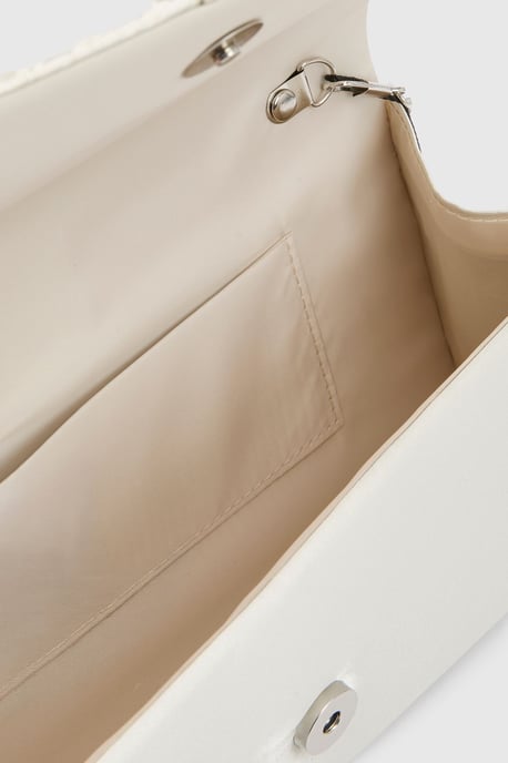 Dahlia Satin Pleated & Pearl Trim Clutch Bag - Image 4