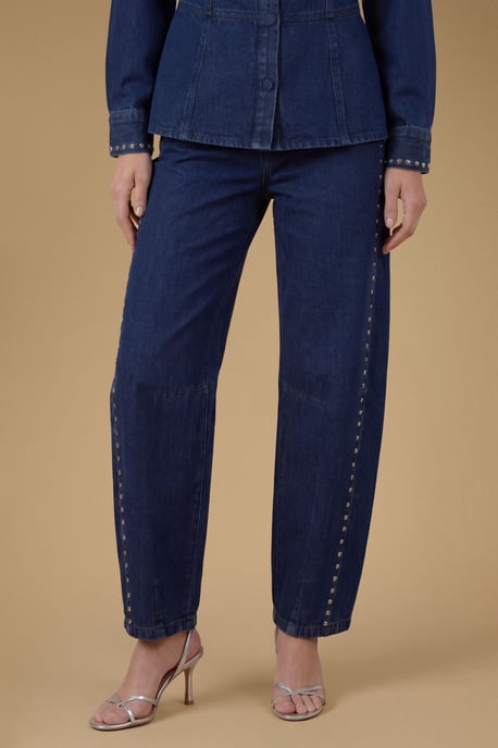 Premium Stud Detail Barrell Leg Jean - Image 3