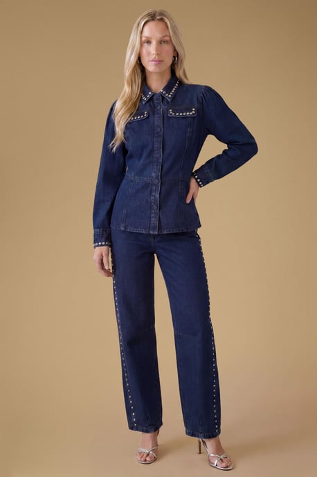 Premium Stud Detail Barrell Leg Jean - Image 4