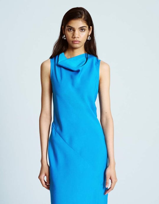 Topshop asymmetrisk klänning med öppen rygg i klarblått - Image 4