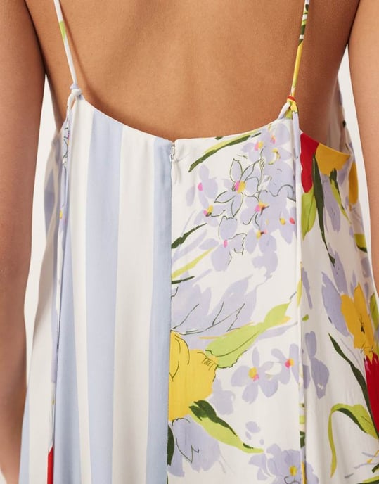 ARRANGE cami hanky hem midi klänning med kontrasterande paneltryck - Image 3