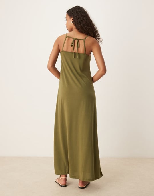 JDY camisole maxiklänning i khaki - Image 3
