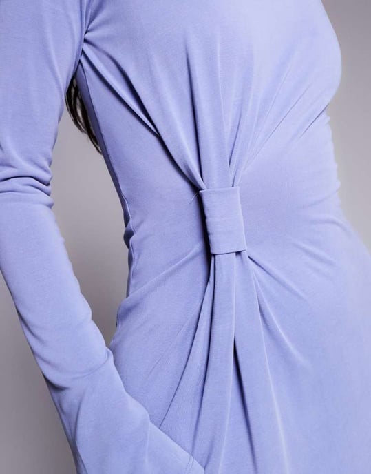 ASOS DESIGN modal twist knutdetalj maxi klänning i blå violet - Image 3