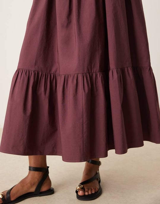 ASOS DESIGN poplin-linne hybrid halterneck maxiklänning i djup lila - Image 3