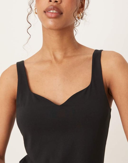 ASOS DESIGN sommarklänning maxi med full kjol i svart - Image 2