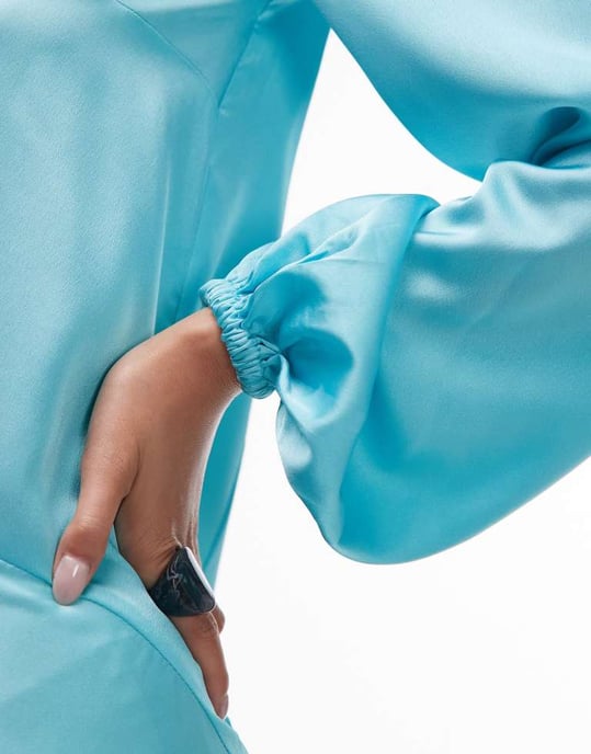 ASOS ARCHIVE satsmaxiklänning med sänkt midja och scarfdetalj i turkos - Image 4
