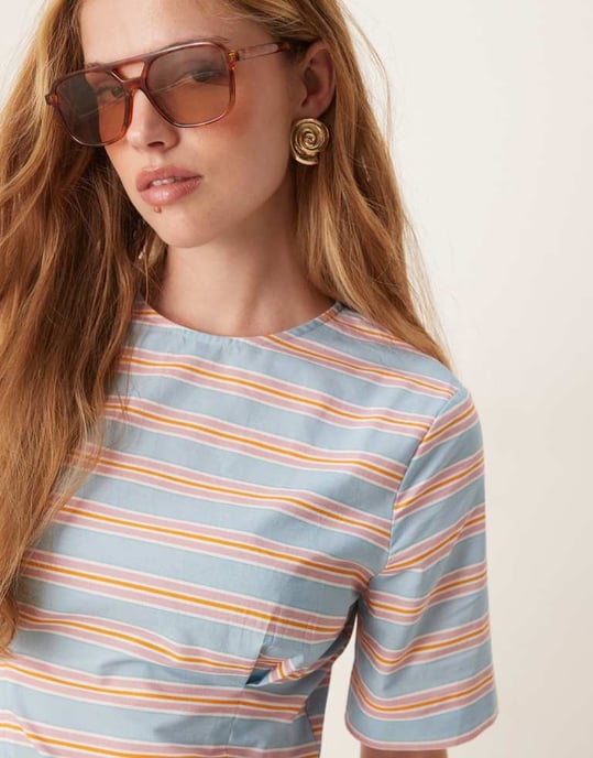 ASOS DESIGN figursydd t-shirt miniklänning i blått - Image 3