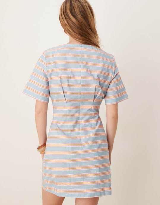 ASOS DESIGN figursydd t-shirt miniklänning i blått - Image 4