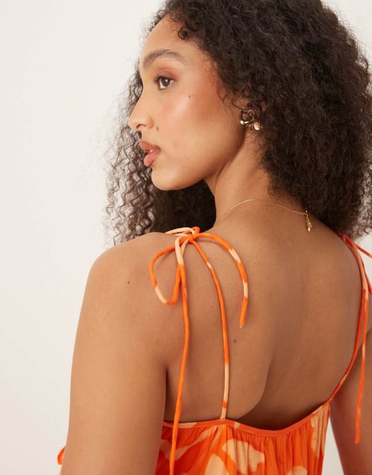 ASOS DESIGN volang flerdelad mini sundress i mönster - Image 2