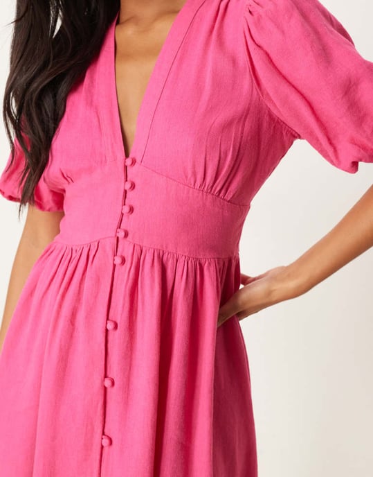 Nobody's Child Petite Starlight puffärmad miniklänning i rosa - Image 4