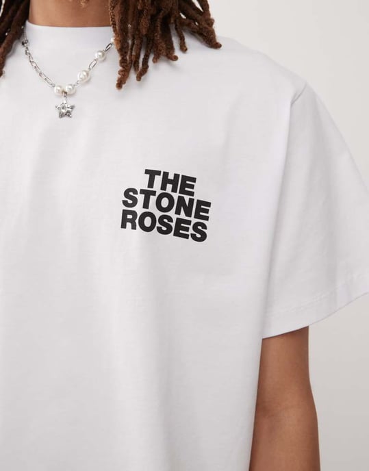 Reclaimed Vintage The Stone Roses licensierad t-shirt i vitt - Image 3