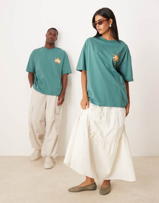 ASOS DESIGN Disney Pixar unisex oversized t-shirt med Woody Toy Story-motiv i grön - Image 3
