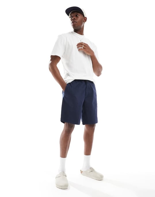 Jack & Jones 2-pack chinoshorts i tan och marinblå - Image 3