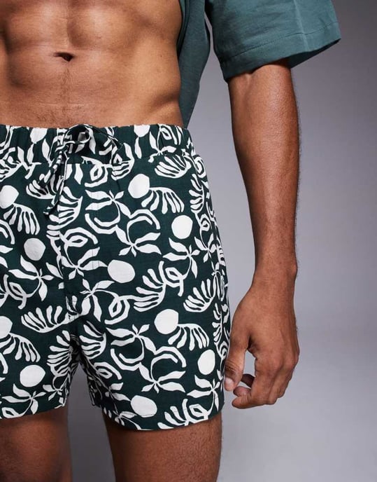 ASOS DESIGN koordshorts i kort längd i mörkgrön - Image 3