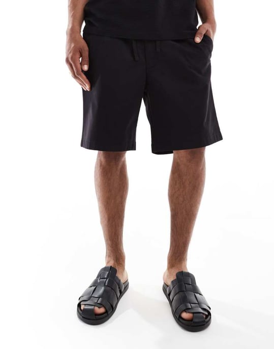 Jack & Jones lösa chinoshorts i svart - Image 3