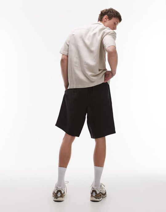 Topman vida linnebyxor i svart - Image 3