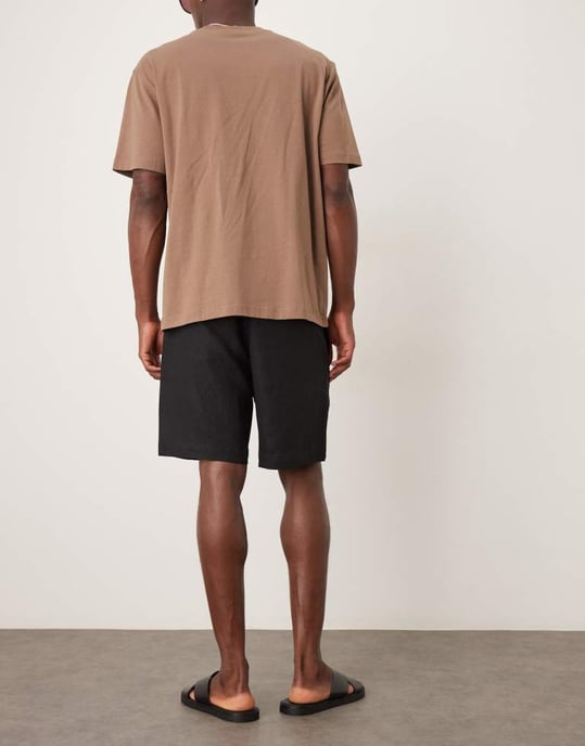 ARKET rena linshorts i svart - Image 3