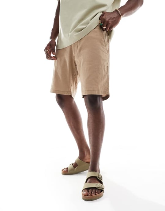 Jack & Jones linneblandning shorts i tan - Image 2