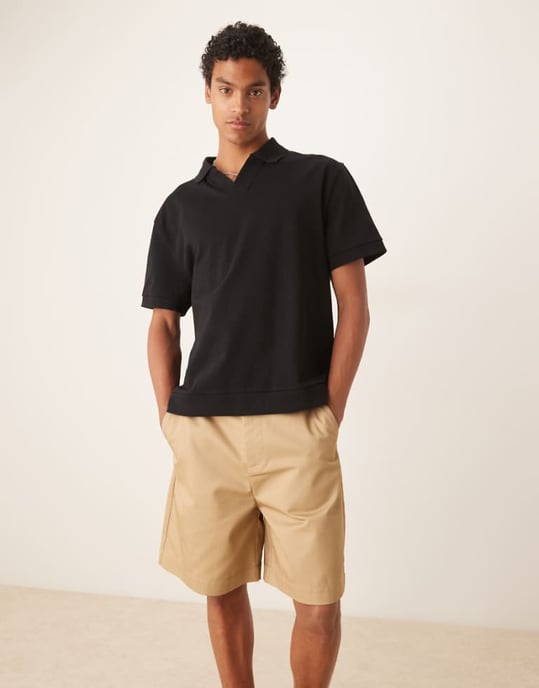 ASOS DESIGN midikort shorts i beige - Image 1
