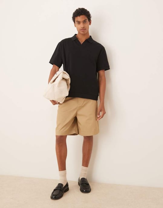 ASOS DESIGN midikort shorts i beige - Image 2