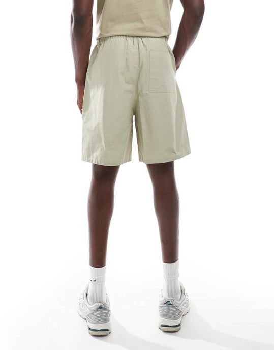 ASOS DESIGN lång längd ripstop shorts i ljus khaki - Image 3