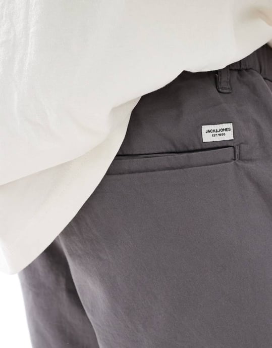 Jack & Jones 2-pack chinoshorts i grått och svart - Image 2
