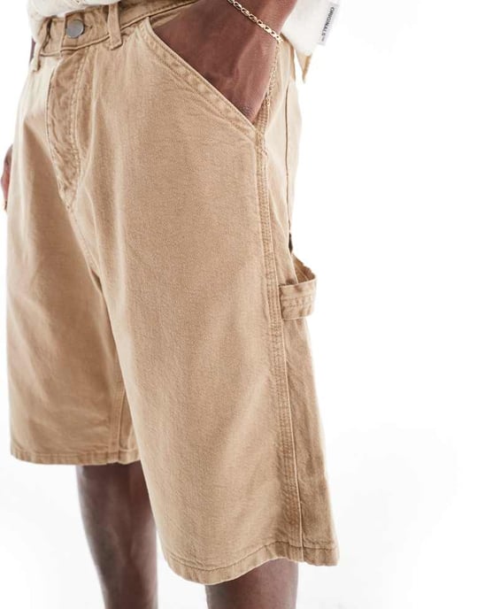 Jack & Jones baggy fit snickarshorts i beige - Image 4