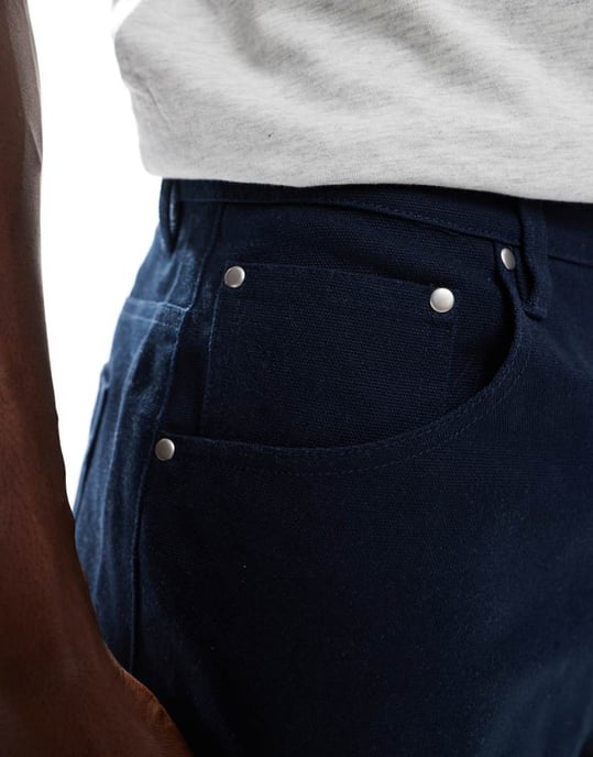 ASOS DESIGN knälånga shorts i marinblå - Image 2