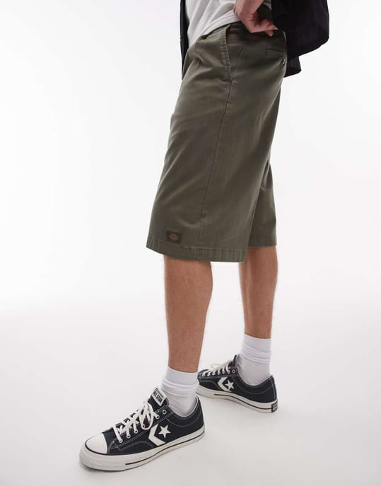 Dickies Unionville 13-tums veckad arbetskortbyxa i khakigrön - Image 4