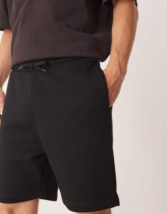 ASOS DESIGN grundläggande midilånga slim shorts multipack i svart och gråmelerad - Image 2
