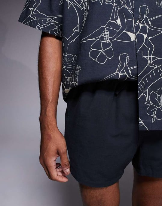 ASOS DESIGN matchande shorts i kort längd i svart - Image 2