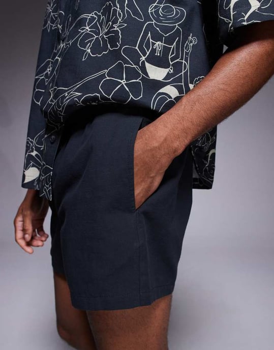 ASOS DESIGN matchande shorts i kort längd i svart - Image 3