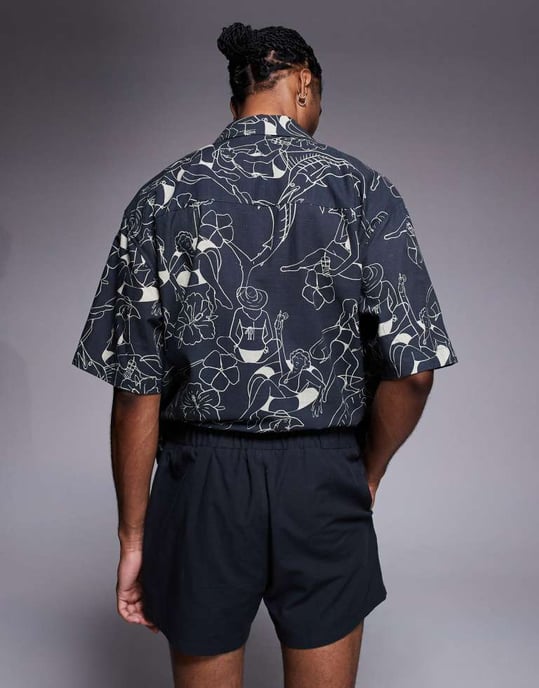 ASOS DESIGN matchande shorts i kort längd i svart - Image 4