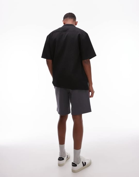 Topman premium oversized shorts i kolgrå - Image 2