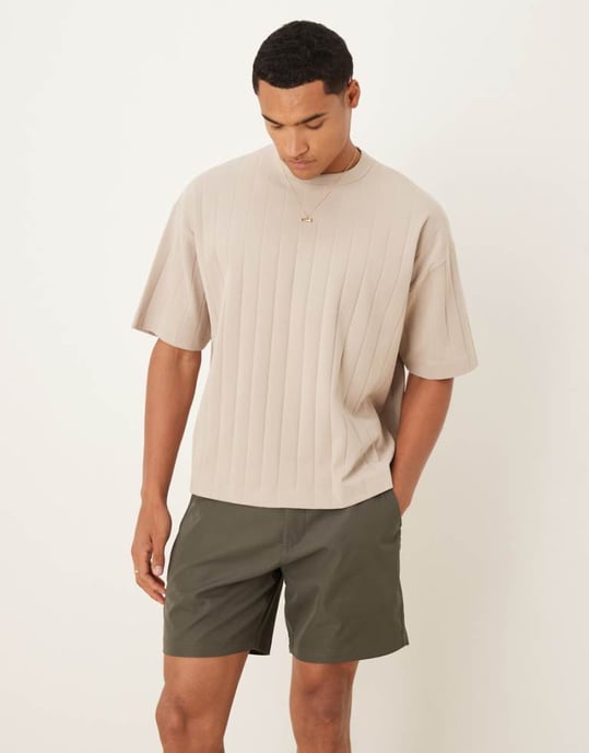 Abercrombie & Fitch 7\\' skräddarsydda shorts i khaki - Image 1