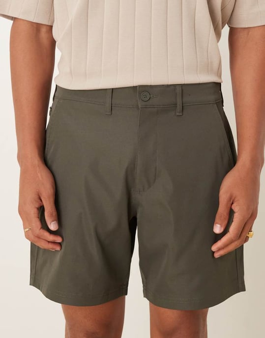 Abercrombie & Fitch 7\\' skräddarsydda shorts i khaki - Image 4