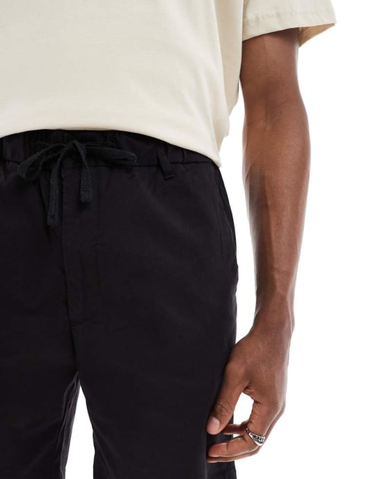 Jack & Jones 2-pack chinoshorts i svart och krämfärgad - Image 4