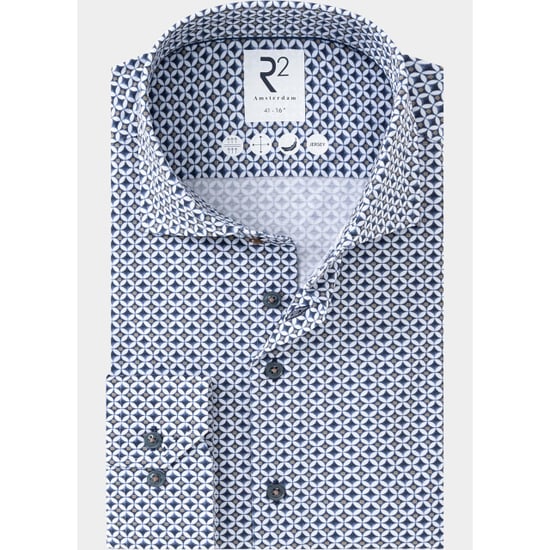 R2 Amsterdam Overhemd heren printed single technical knit 134.wsp.008/010 - Image 1